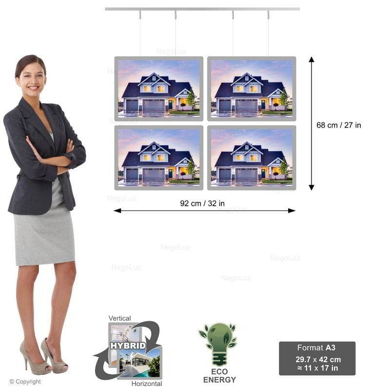 Cheap Acrylic Led Sign - NegoLuz New Zealand Porte Affiche Suspendu Vitrine Led A3h 2r2c