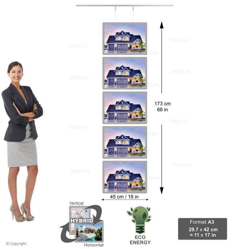 Led Real Estate Window Displays 3 - NegoLuz New Zealand Porte Affiche Suspendu Vitrine Led A3h 5r1c