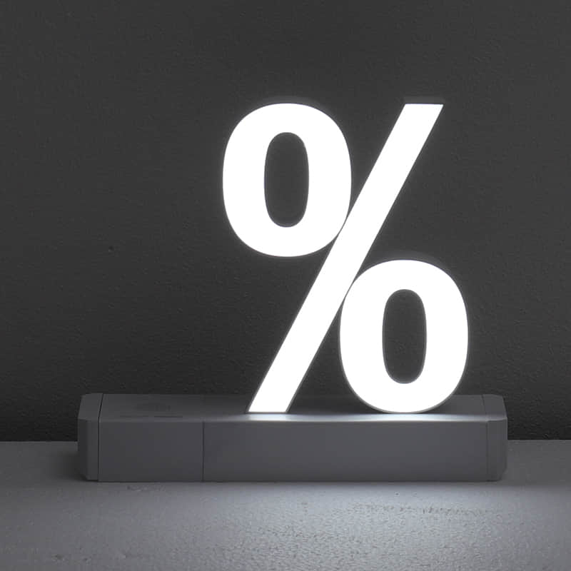 Illuminated Letter Percent