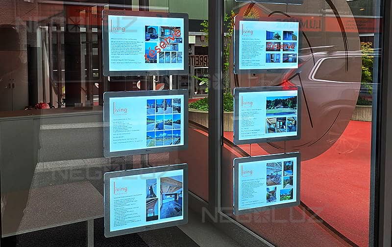 estate agent backlit holders